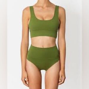 NWT It’s Now Cool The Contour High Waist Bikini in Pesto Sz L
